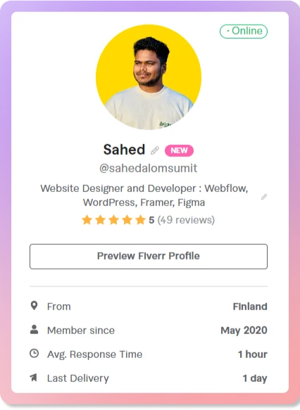 Fiverr Profile Sahedalomsumit